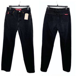 Guess High Rise Black Tapered Leg Jeans Size 28